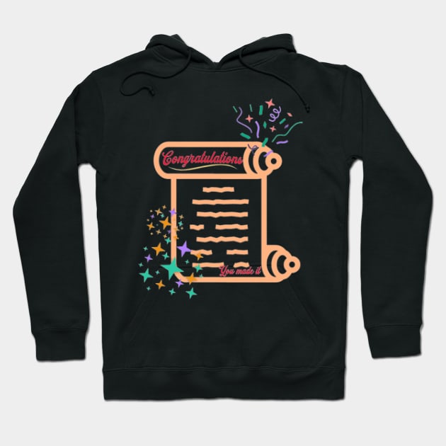 Congratulations, You Made It, Fireworks, Stars Hoodie by KoumlisArt